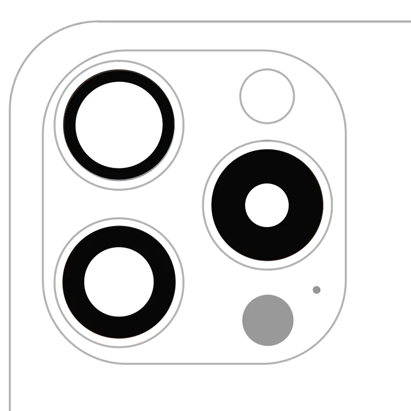 Sklíčko zadní kamery (jen sklo) s lepením pro iPhone 15 Pro (sada 3 ks) (Aftermarket Plus) (balení 10 ks)