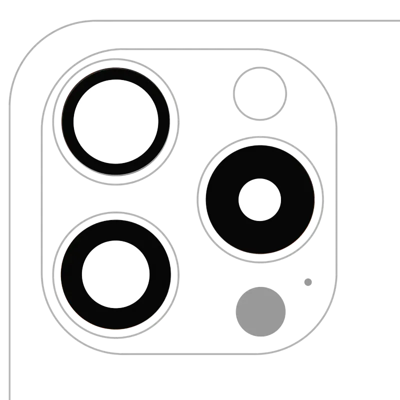 Sklíčko zadní kamery (jen sklo) s lepením pro iPhone 15 Pro (sada 3 ks) (pravý safír) (Premium) (balení 10 ks)