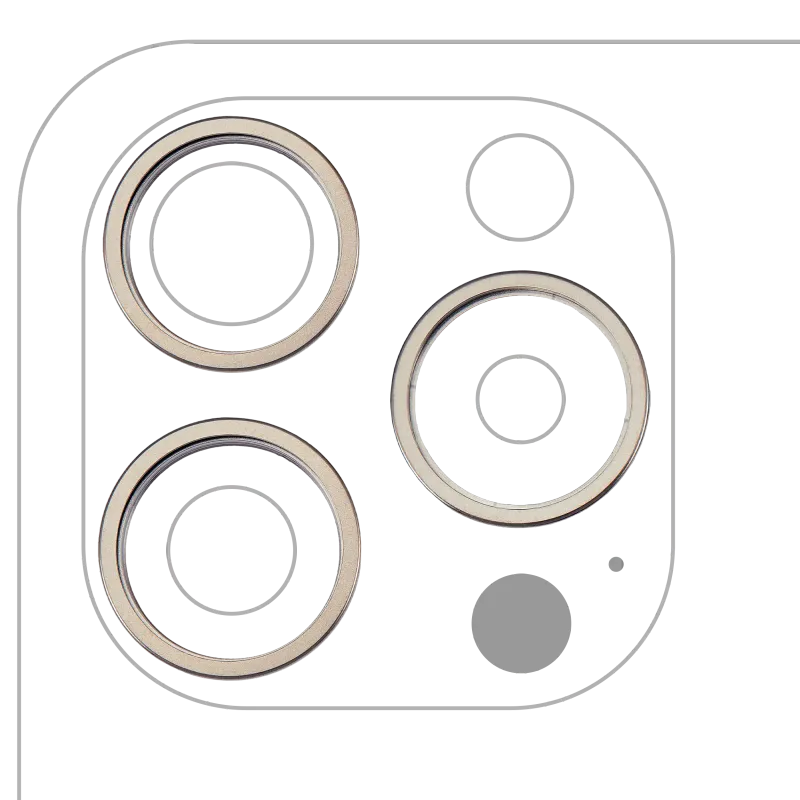 Samotný rámeček sklíčka zadní kamery pro iPhone 15 Pro (přírodní titan) (sada 3 ks)
