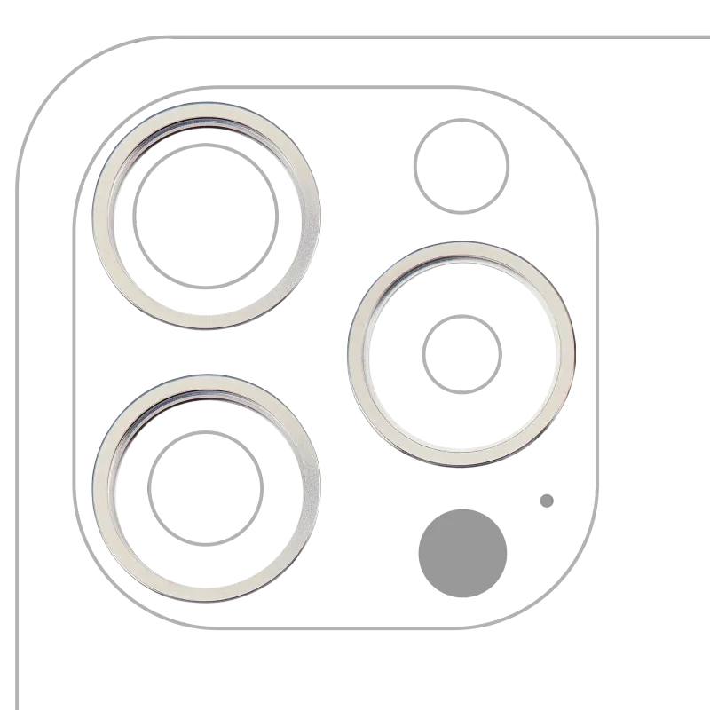 Samotný rámeček sklíčka zadní kamery pro iPhone 15 Pro (bílý titan) (sada 3 ks)