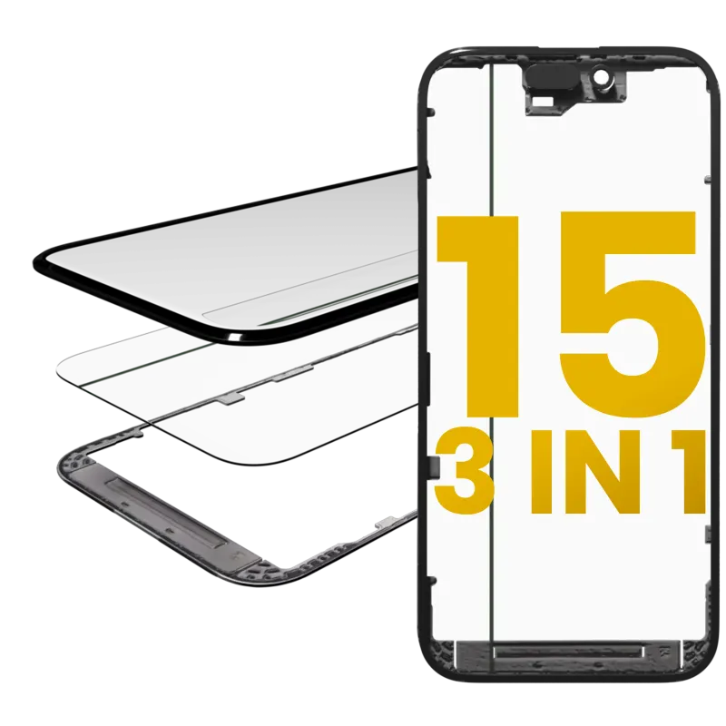 3v1 (sklo s předinstalovanou OCA + rámeček) pro iPhone 15 (OCA Master)
