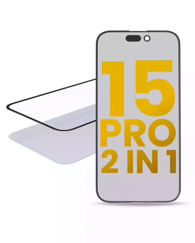 2v1 (sklo + předinstalovaná OCA) pro iPhone 15 Pro (OCA Master) (balení 2 ks)