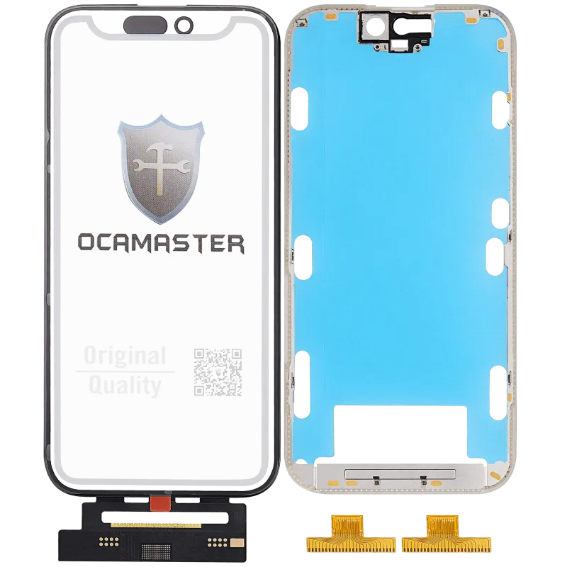 Flex 4v1 krátký (dotyk se sklem + OCA + předinstalovaný rámeček) pro iPhone 15 Pro (OCA Master)