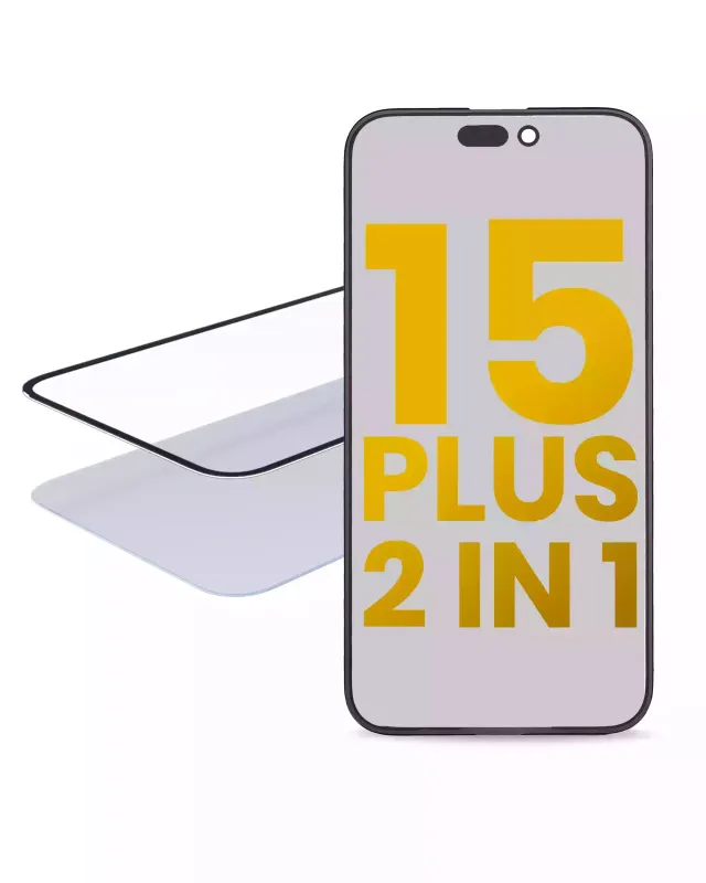 2v1 (sklo + předinstalovaná OCA) pro iPhone 15 Plus (OCA Master) (balení 2 ks)