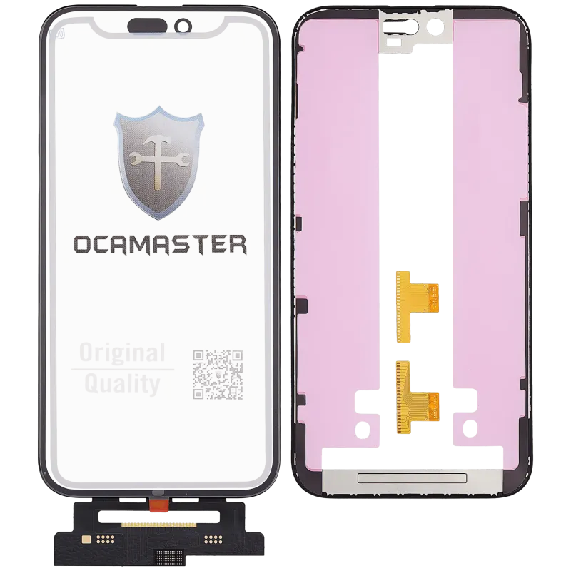 Flex 4v1 krátký (dotyk se sklem + OCA + předinstalovaný rámeček) pro iPhone 15 Plus (OCA Master)