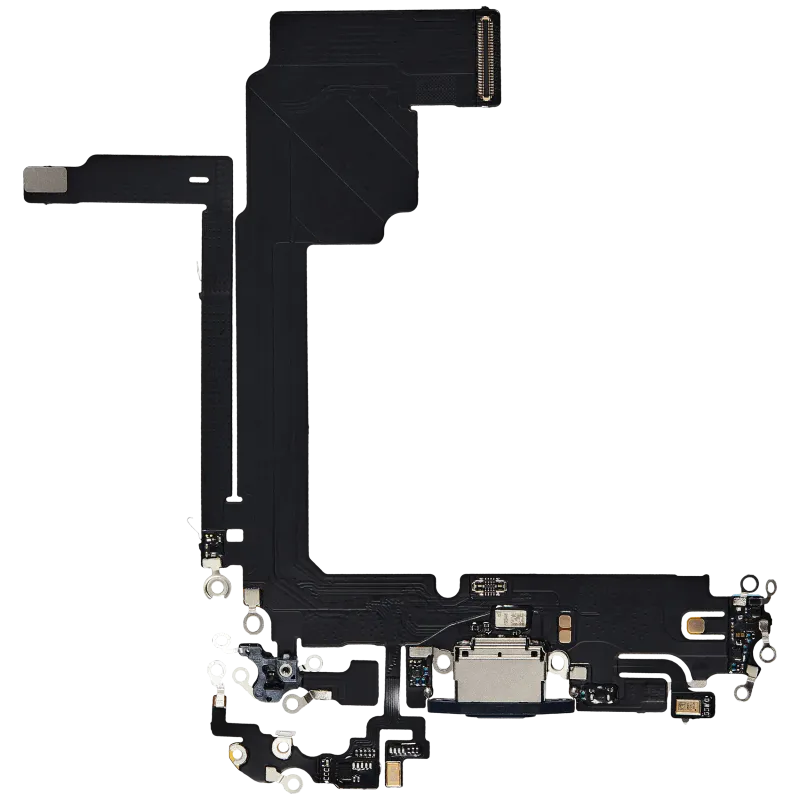Flex kabel nabíjecího konektoru pro iPhone 15 Pro Max (Aftermarket Plus) (modrý titan)