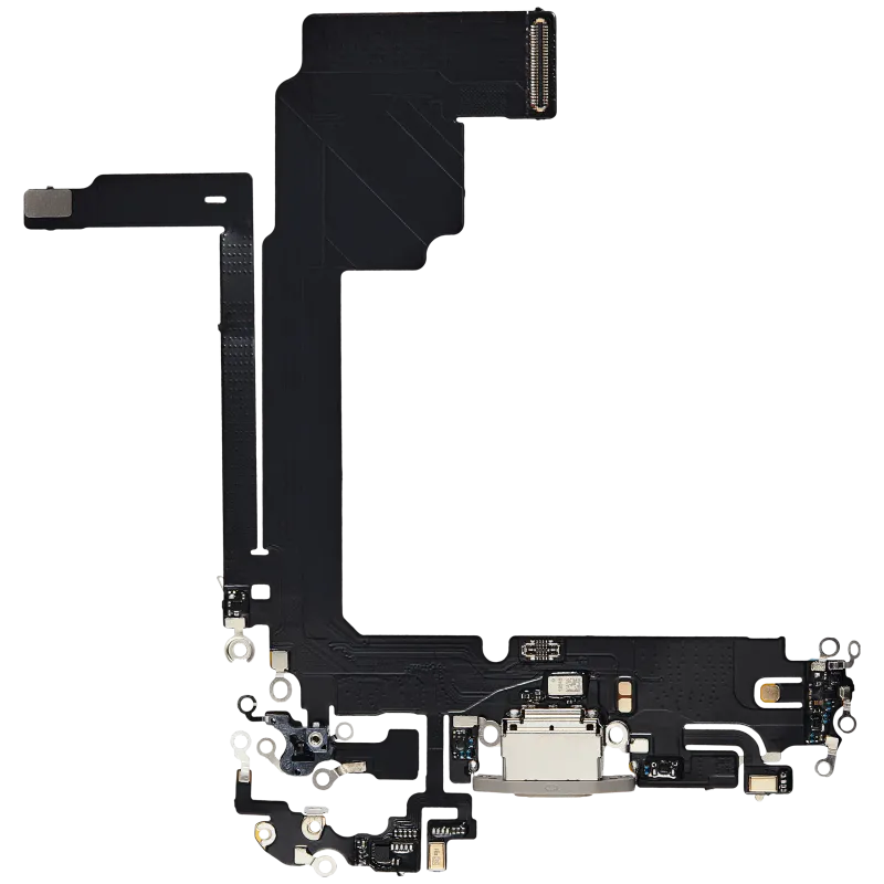Flex kabel nabíjecího konektoru pro iPhone 15 Pro Max (Aftermarket Plus) (přírodní titan)