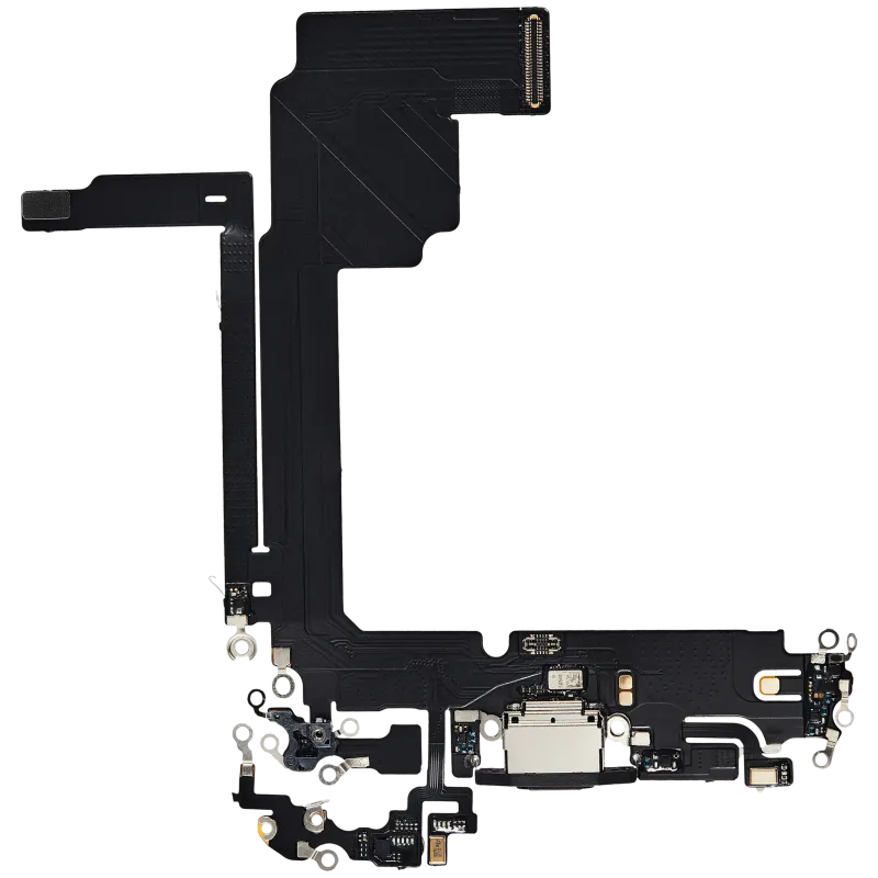 Flex kabel nabíjecího konektoru pro iPhone 15 Pro Max (Aftermarket Plus) (černý titan)