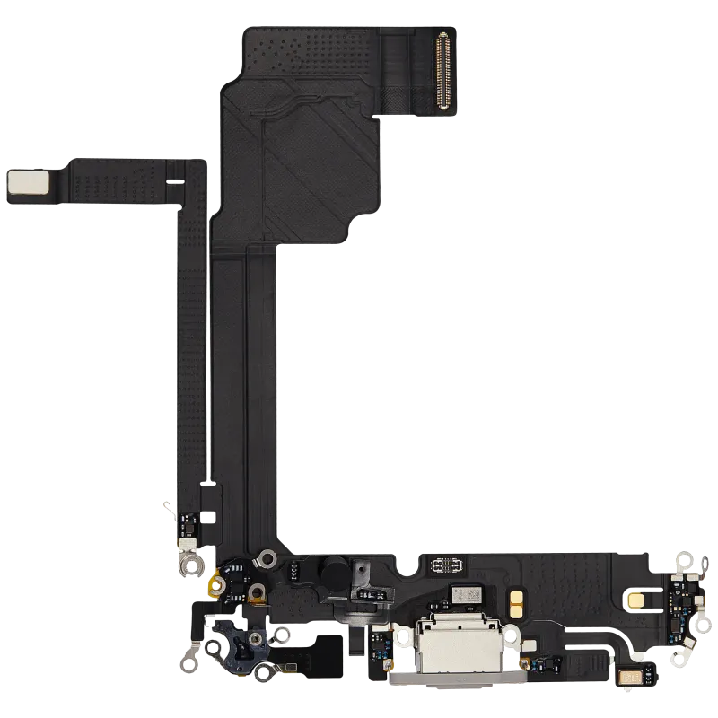 Flex kabel nabíjecího konektoru pro iPhone 15 Pro Max (originál z vyřazeného zařízení) (bílý titan)
