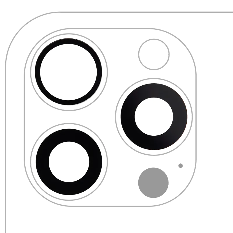 Sklíčko zadní kamery (jen sklo) s lepením pro iPhone 15 Pro Max (sada 3 ks) (Aftermarket Plus)