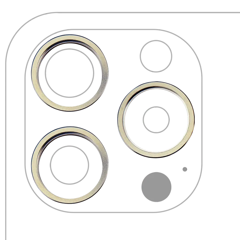 Samotný rámeček sklíčka zadní kamery pro iPhone 15 Pro Max (přírodní titan) (sada 3 ks)