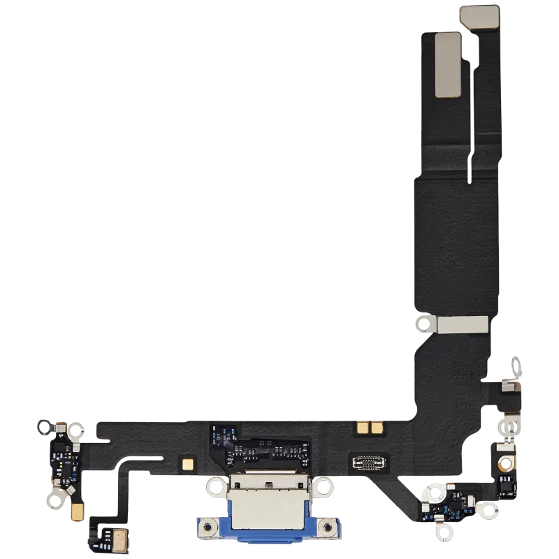 Flex kabel nabíjecího konektoru pro iPhone 16 (originál z vyřazeného zařízení) (ultramarínová)