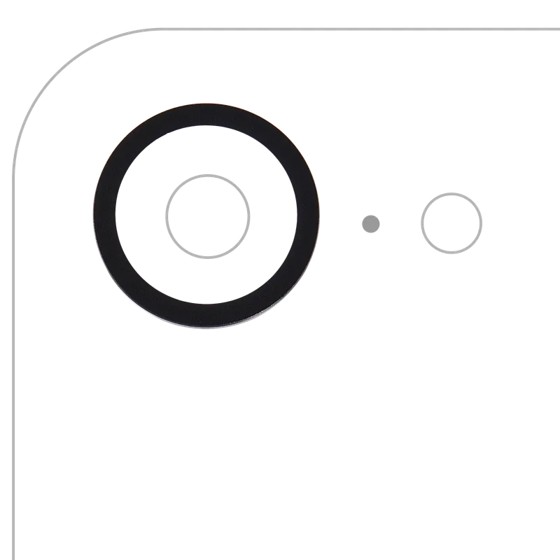Samotný rámeček sklíčka zadní kamery pro iPhone 16e / 17e (černá)