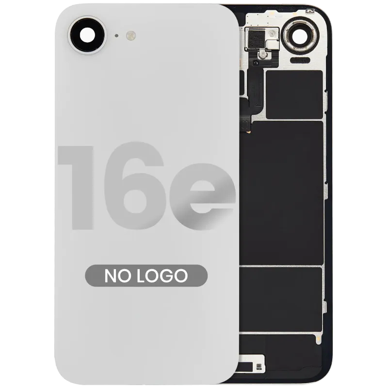 Zadní sklo s flexem bezdrátového nabíjení a NFC a flexem blesku pro iPhone 16e (Aftermarket) (bílá)