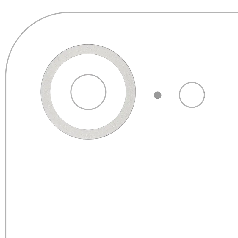 Samotný rámeček sklíčka zadní kamery pro iPhone 16e / 17e (bílá)