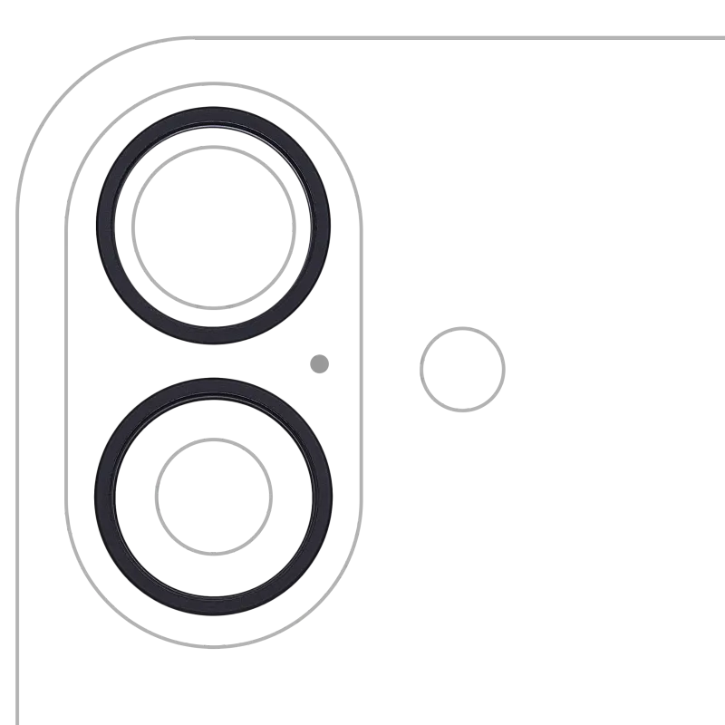 Samotný rámeček sklíčka zadní kamery pro iPhone 16 / 16 Plus (sada 2 ks) (černá) (balení 10 ks)