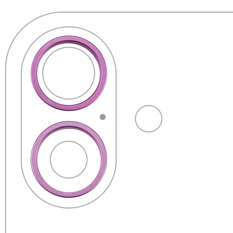 Samotný rámeček sklíčka zadní kamery pro iPhone 16 / 16 Plus (sada 2 ks) (růžová) (balení 10 ks)