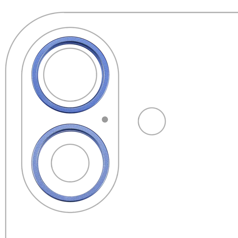 Samotný rámeček sklíčka zadní kamery pro iPhone 16 / 16 Plus (sada 2 ks) (ultramarínová) (balení 10 ks)