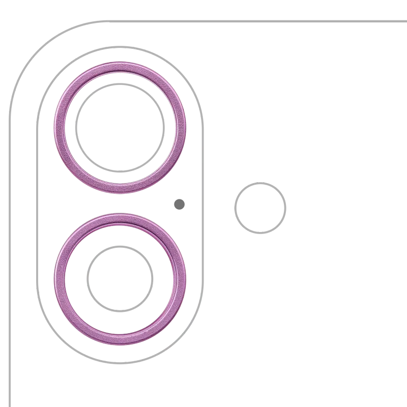 Samotný rámeček sklíčka zadní kamery pro iPhone 16 / 16 Plus (růžová) (sada 2 ks)