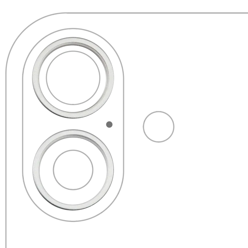 Samotný rámeček sklíčka zadní kamery pro iPhone 16 / 16 Plus (bílá) (sada 2 ks)