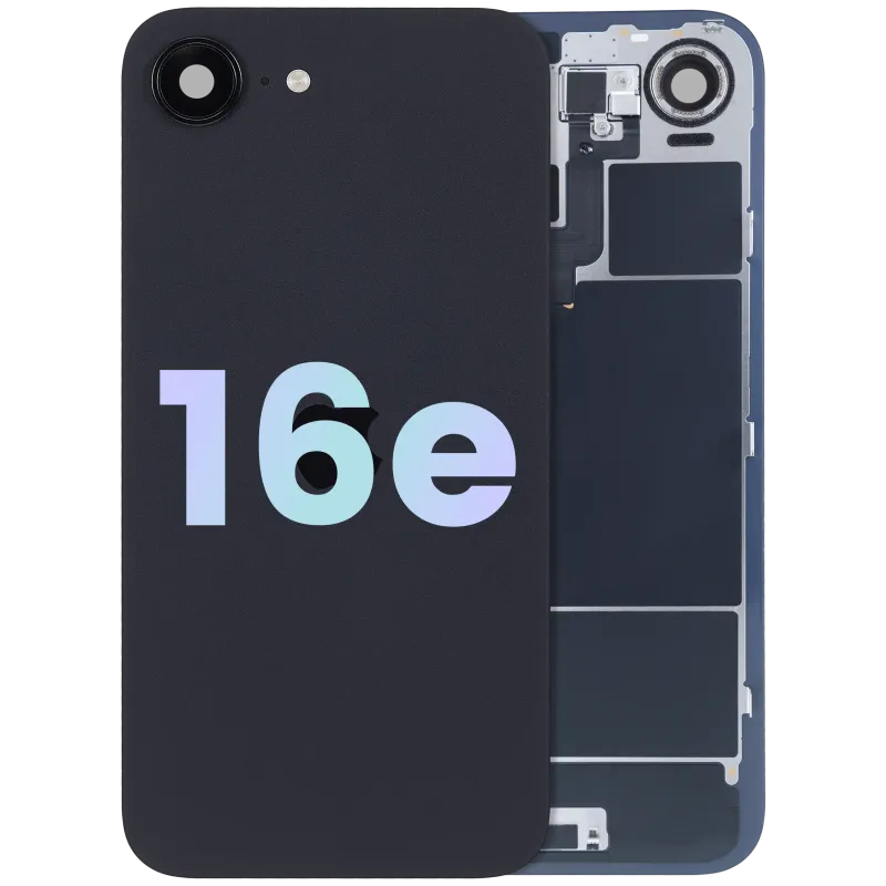Zadní sklo s flexem bezdrátového nabíjení a NFC a flexem blesku pro iPhone 16e (Service Pack) (černá)