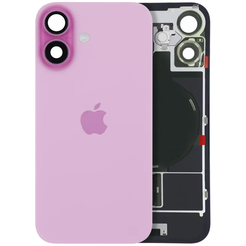 Zadní sklo s magnetem MagSafe, NFC a flexem blesku pro iPhone 16 (Service Pack) (růžová)