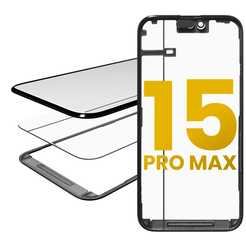 3v1 (sklo s předinstalovanou OCA + rámeček) pro iPhone 15 Pro Max (OCA Master)
