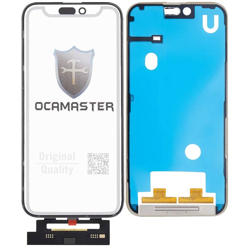 Flex 4v1 krátký (dotyk se sklem + OCA + předinstalovaný rámeček) pro iPhone 15 Pro Max (OCA Master)