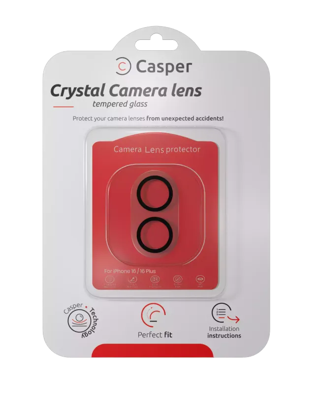 Ochrana objektivu Casper pro iPhone 17 / 16 / 16 Plus (celoplošné)