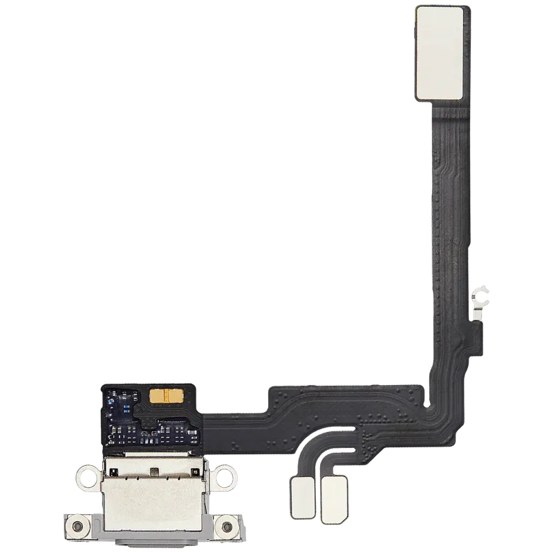 Flex kabel nabíjecího konektoru pro iPhone 16 Pro (originál z vyřazeného zařízení) (bílý titan)