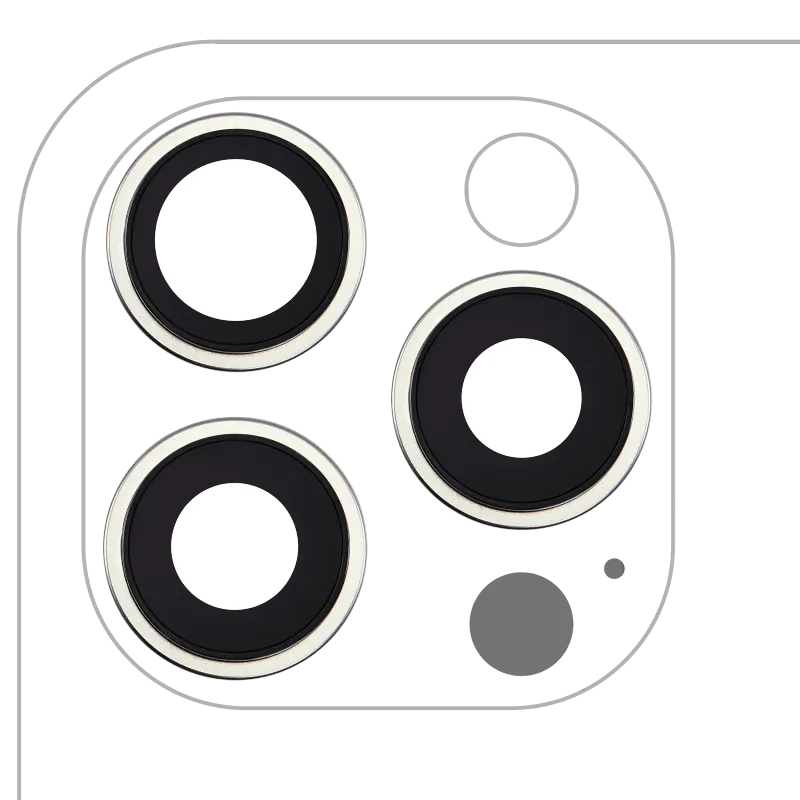 Sklíčko zadní kamery s držákem a rámečkem pro iPhone 16 Pro / 16 Pro Max (sada 3 ks) (Premium) (přírodní titan)