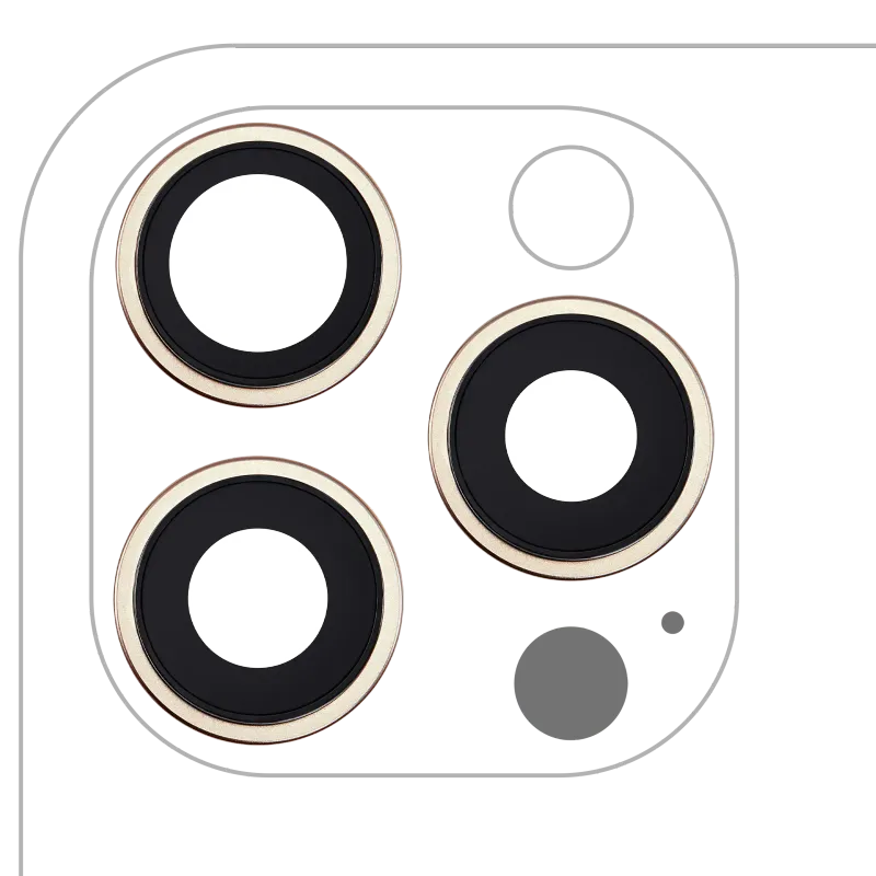 Sklíčko zadní kamery s držákem a rámečkem pro iPhone 16 Pro / 16 Pro Max (sada 3 ks) (Premium) (pouštní titan)