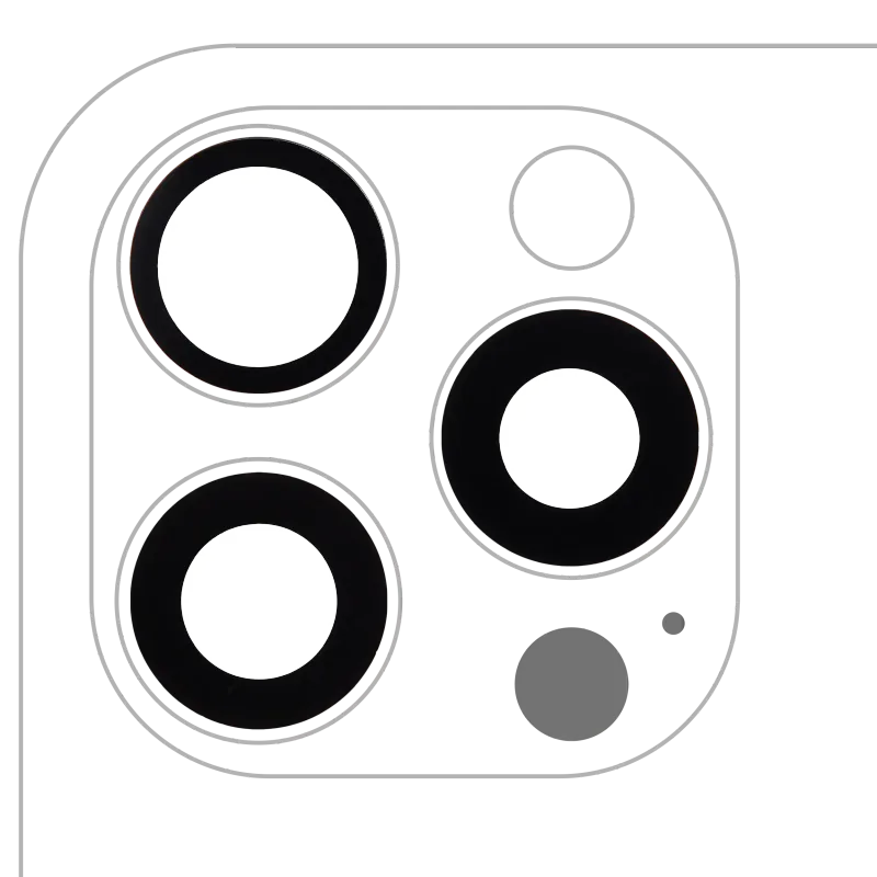 Sklíčko zadní kamery (jen sklo) s lepením pro iPhone 16 Pro / 16 Pro Max (sada 3 ks) (Aftermarket Plus) (balení 10 ks)
