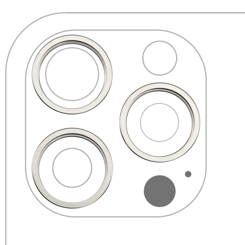 Samotný rámeček sklíčka zadní kamery pro iPhone 16 Pro / 16 Pro Max (přírodní titan) (sada 3 ks)