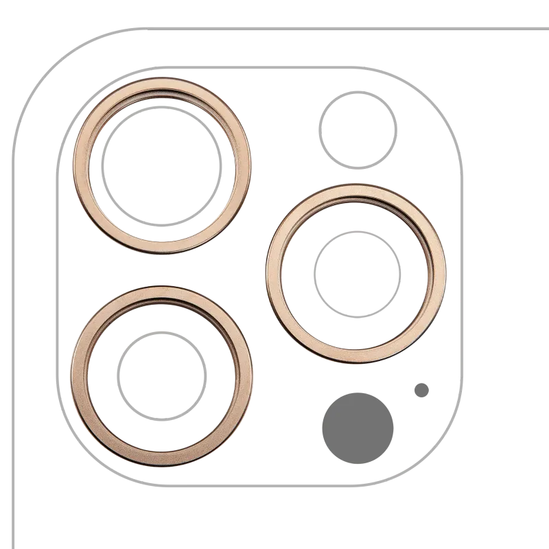 Samotný rámeček sklíčka zadní kamery pro iPhone 16 Pro / 16 Pro Max (Desert Titaniuml) (sada 3 ks)