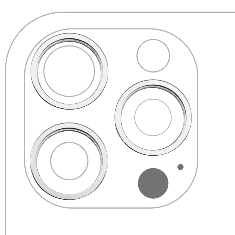 Samotný rámeček sklíčka zadní kamery pro iPhone 16 Pro / 16 Pro Max (bílý titan) (sada 3 ks)