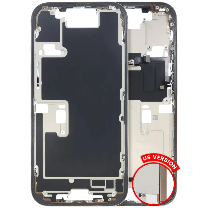 Střední rám (housing) s drobnými díly pro iPhone 16 Pro (US verze) (originál z vyřazeného zařízení, stav C) (pouštní titan)