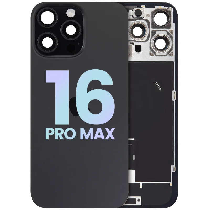 Zadní sklo s magnetem MagSafe, NFC a flexem blesku pro iPhone 16 Pro Max (Service Pack) (černý titan)