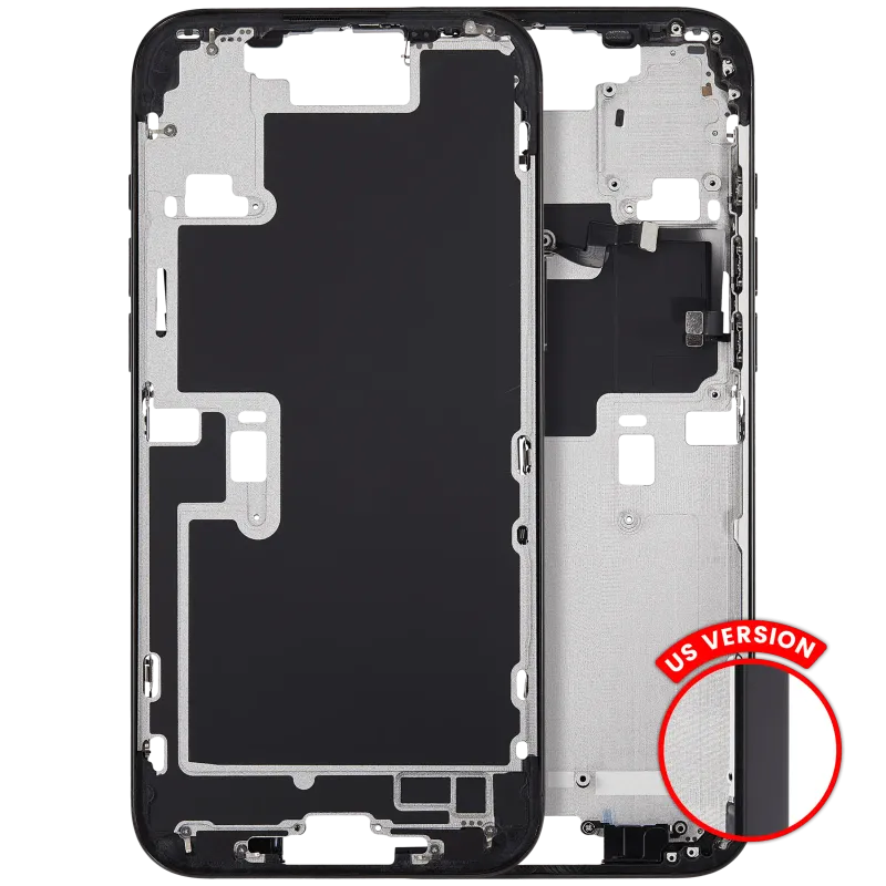 Střední rám (housing) s tlačítky zapínání a hlasitosti pro iPhone 16 Pro Max (US verze) (Aftermarket Plus) (černý titan)