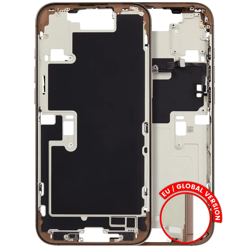 Střední rám (housing) s drobnými díly pro iPhone 16 Pro Max (EU verze) (originál z vyřazeného zařízení, stav B) (pouštní titan)