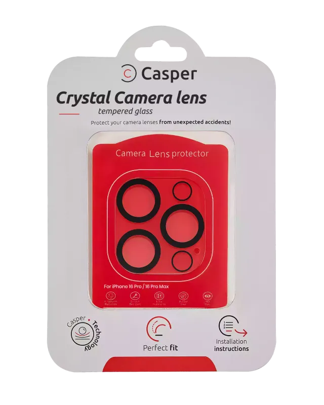 Ochrana objektivu Casper pro iPhone 16 Pro / 16 Pro Max (celoplošné)