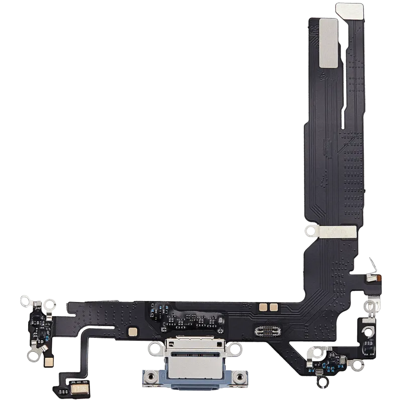 Flex kabel nabíjecího konektoru pro iPhone 17 (Aftermarket Plus) (mlhavě modrá)