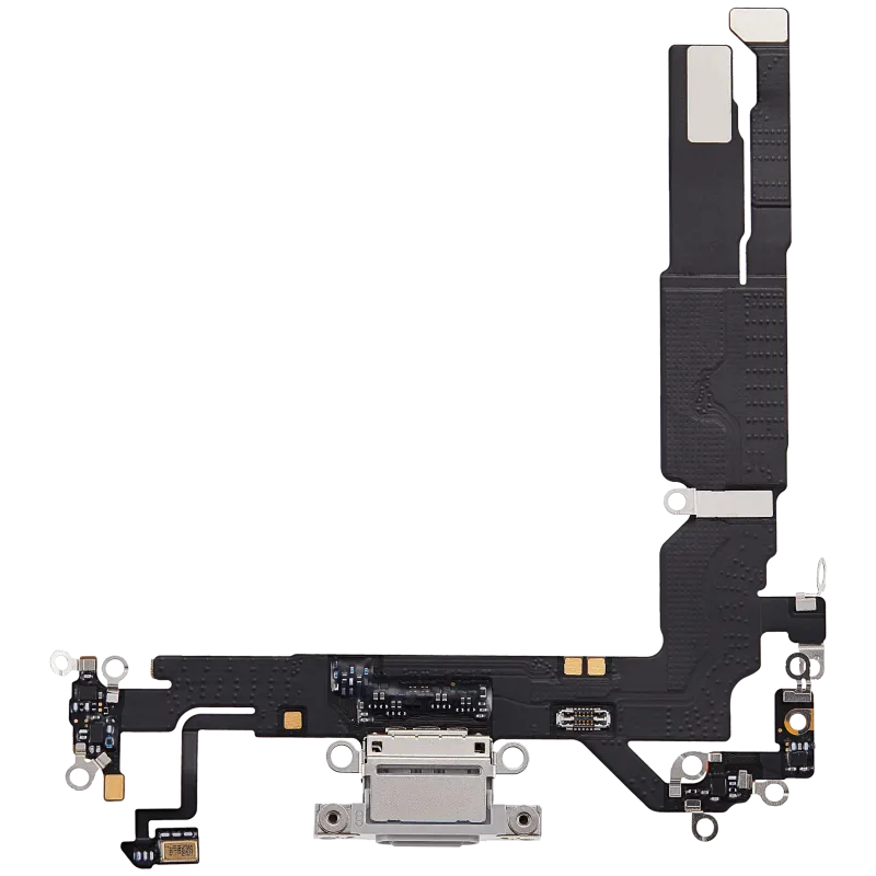 Flex kabel nabíjecího konektoru pro iPhone 17 (originál z vyřazeného zařízení) (bílá)
