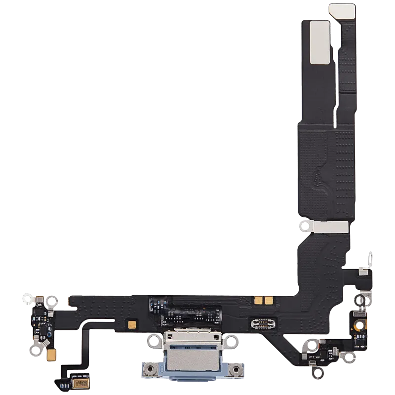 Flex kabel nabíjecího konektoru pro iPhone 17 (originál z vyřazeného zařízení) (mlhavě modrá)