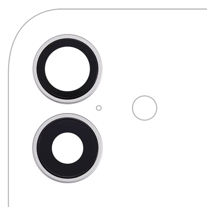 Sklíčko zadní kamery s držákem a rámečkem pro iPhone 17 (Premium) (bílá)