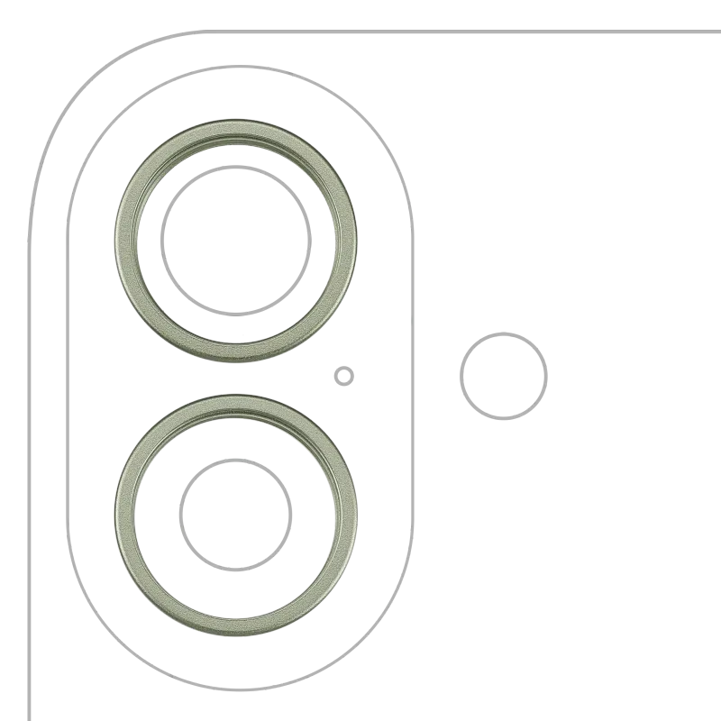 Samotný rámeček sklíčka zadní kamery pro iPhone 17 (sada 2 ks) (šalvějová) (balení 10 ks)