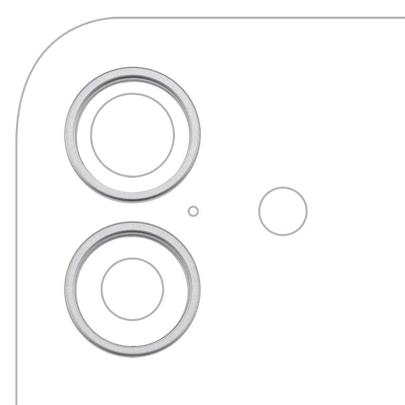 Samotný rámeček sklíčka zadní kamery pro iPhone 17 (bílá) (sada 2 ks)