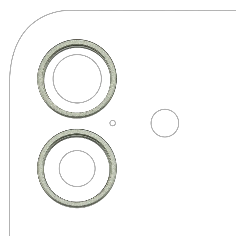 Samotný rámeček sklíčka zadní kamery pro iPhone 17 (šalvějová) (sada 2 ks)