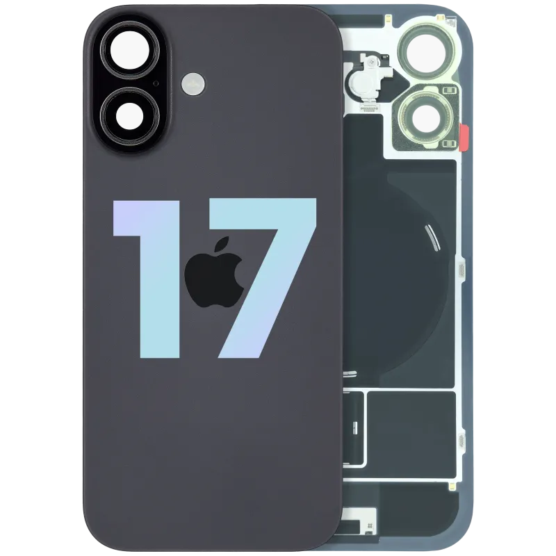 Zadní sklo s magnetem MagSafe a NFC pro iPhone 17 (Service Pack) (černá)