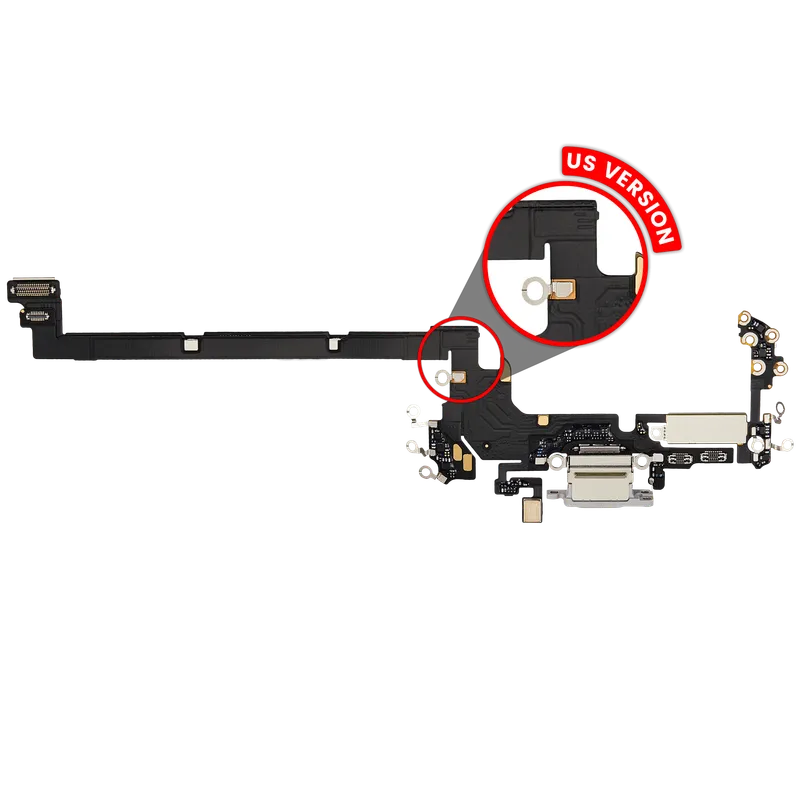 Flex kabel nabíjecího konektoru pro iPhone 17 Pro (US verze) (Premium) (stříbrná)